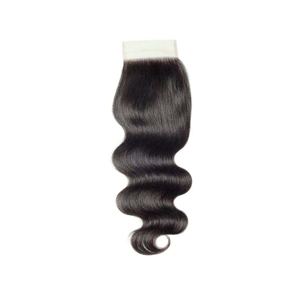 Black hair extension on a white background