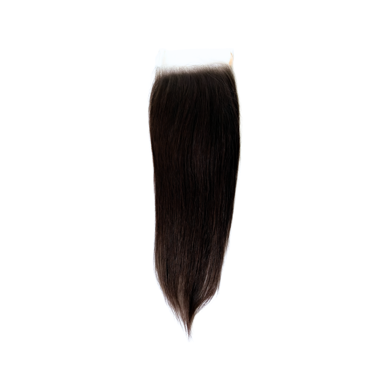 Dark brown hair extension on a white background